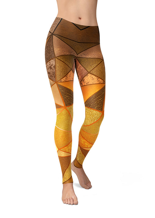 Strong ID Gradient High Waisted Ankle Leggings - Golden Sun